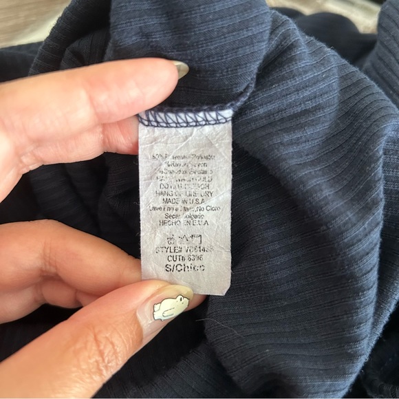 Ribbed Tank Dress in Navy Blue - Picture 9 of 11